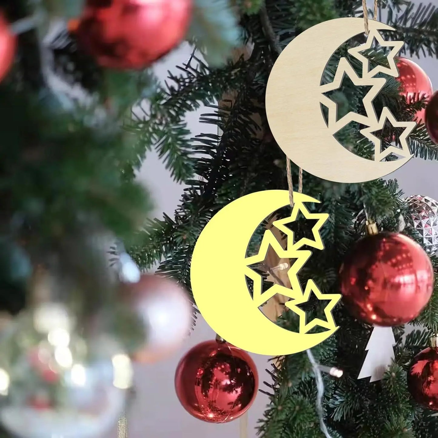 20/30pcs Hollow Wooden Moon Star