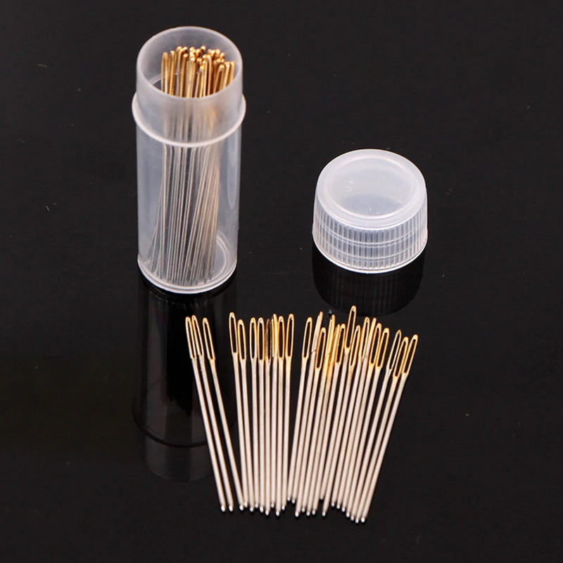 30 PCS Cross Stitch Needles Gold Tail