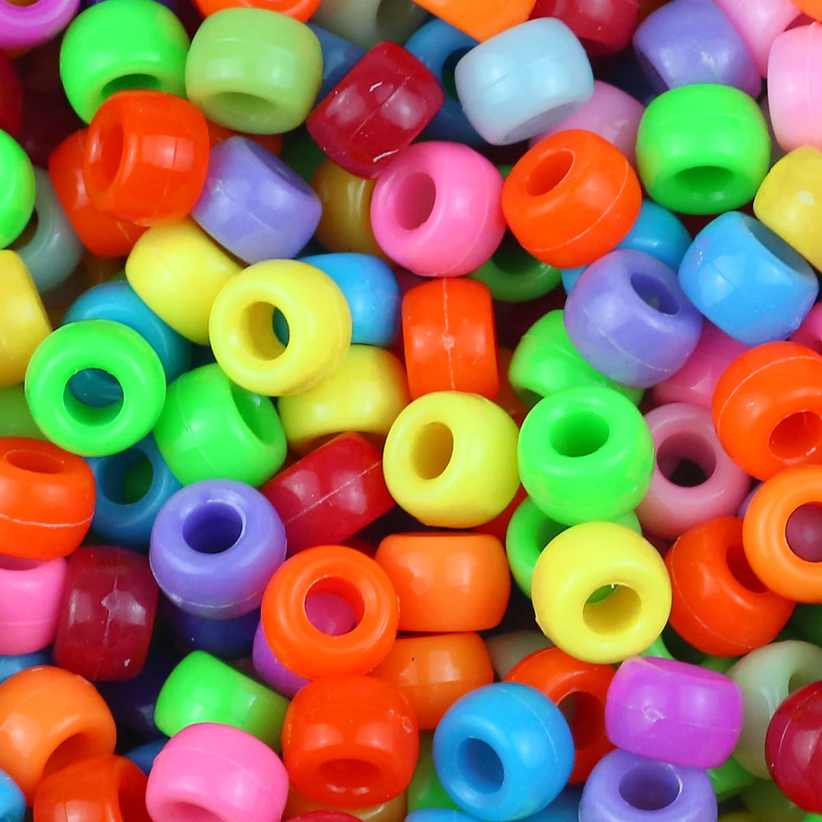 200-1200Pcs multi-colored Large Hole Pony Beads