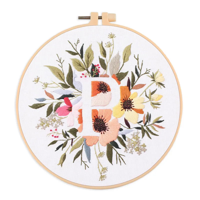 Letter Embroidery DIY Flowers Painting Full Needlework Bag