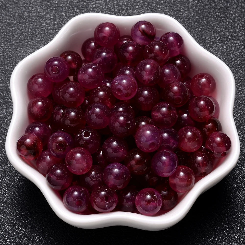 6-18mm Gradient Acrylic Beads Round Cat's Eye  Loose Spacer Beads