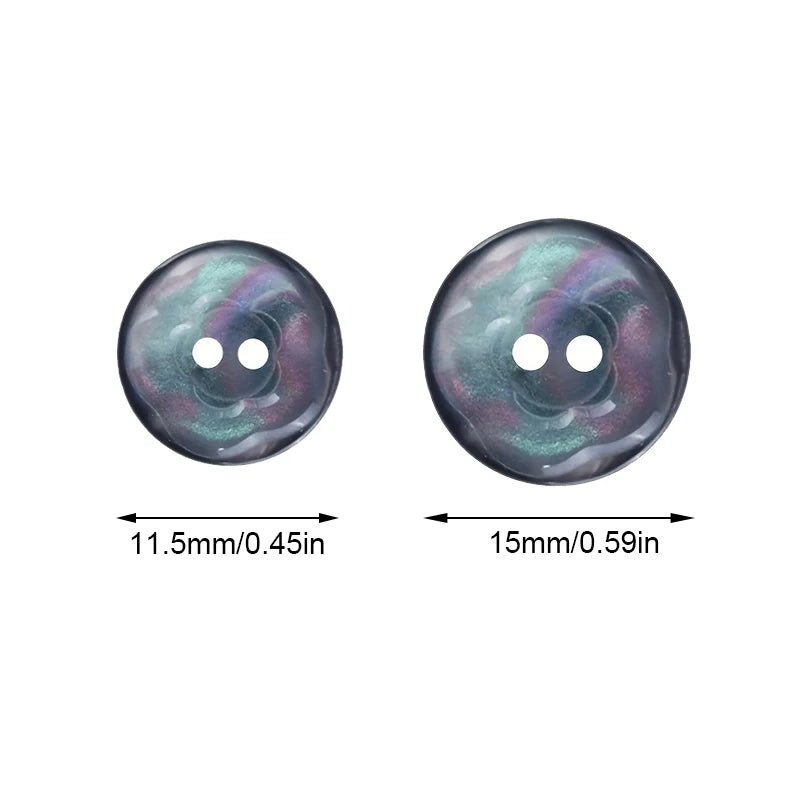 10pcs 11.5mm/15mm Imitation Shell Colorful Sewing Buttons Round