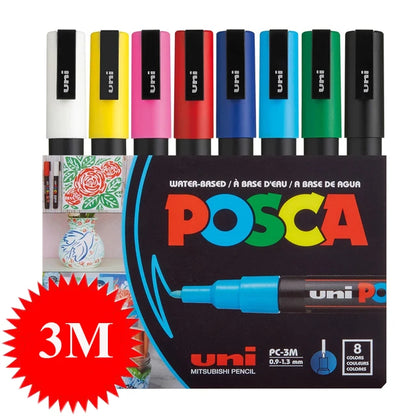 New Uni Posca Marker Pen Set PC-1M/3M/5M/8K/17K