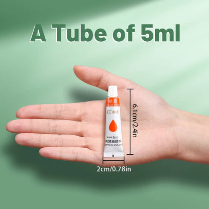 Acrylic Paint Set 12/18/24 Colors 5ml/0.17oz,Water-Proof