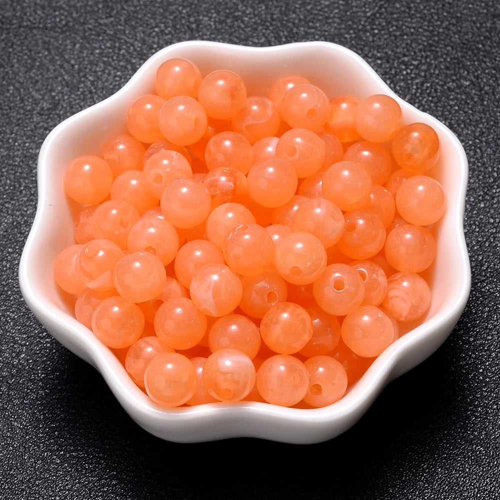 6-18mm Gradient Acrylic Beads Round Cat's Eye  Loose Spacer Beads