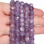 Natural Amethyst Beads 7-8mm Faceted Square Cube Geometric