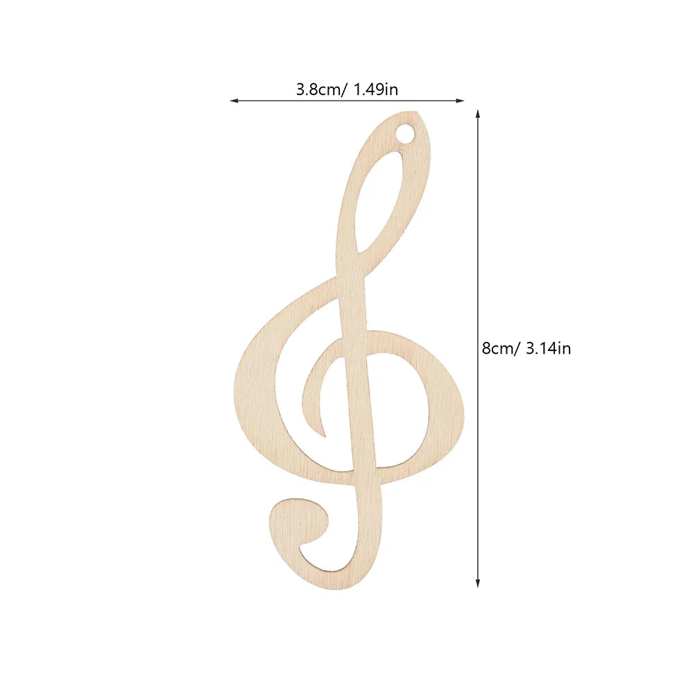 20Pcs Unfinished Wood Music Notes