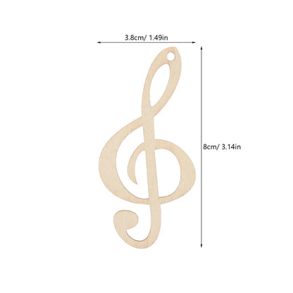 20Pcs Unfinished Wood Music Notes