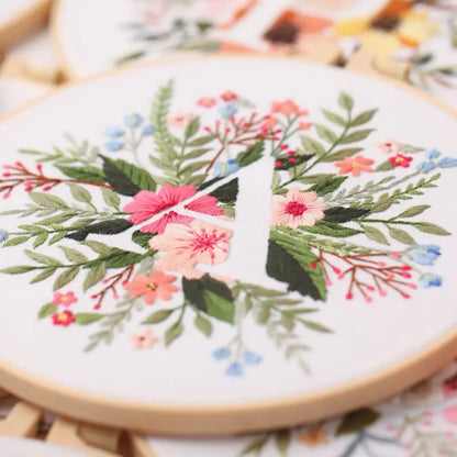 Letter Embroidery DIY Flowers Painting Full Needlework Bag