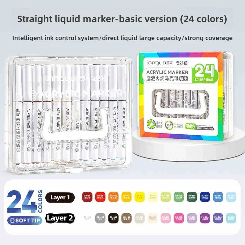 LANGUO 240/9 Colors Acrylic Color Markers Direct Liquid Paint Marker