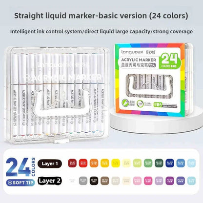 LANGUO 240/9 Colors Acrylic Color Markers Direct Liquid Paint Marker