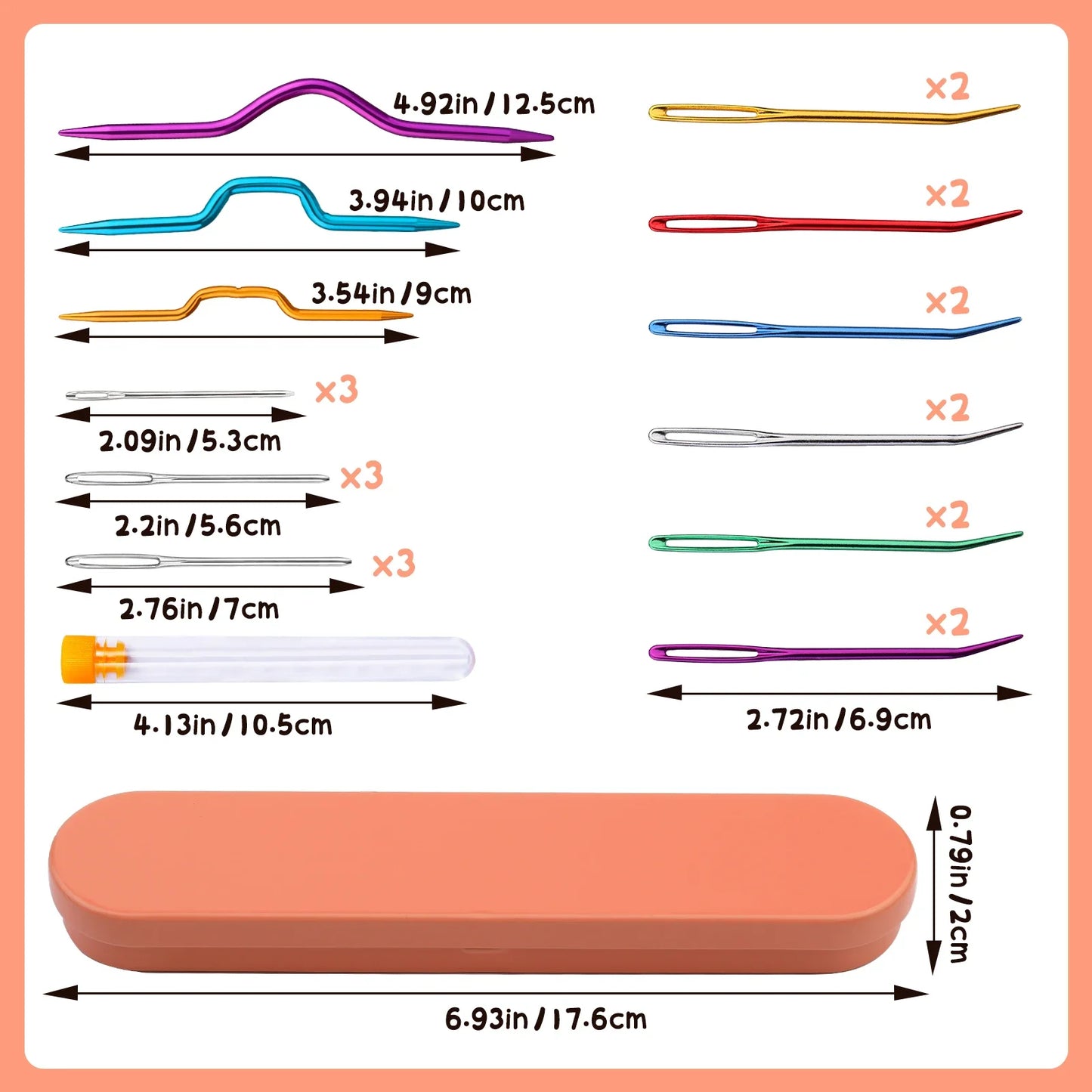 IMZAY Professional Crochet Knitting Set with Large-Eye Blunt Needle Darning Needle