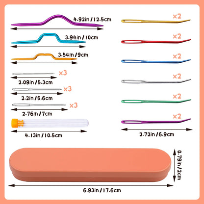 IMZAY Professional Crochet Knitting Set with Large-Eye Blunt Needle Darning Needle