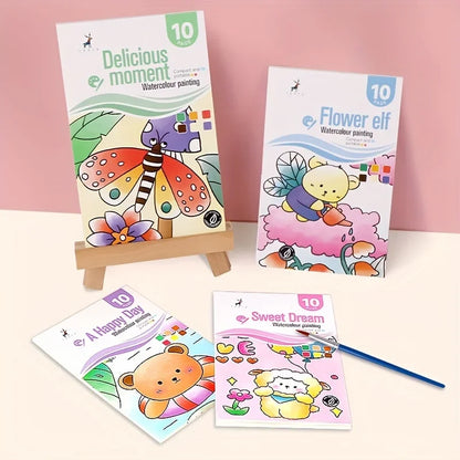 Watercolor Painting Book with 1 Book 1 pen Water Powder