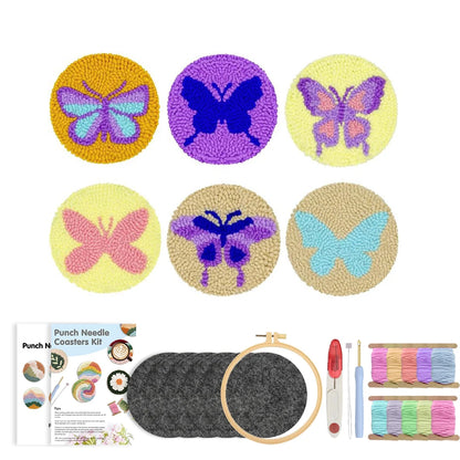 Punch Needle Coaster Kit 6PCS  Kit for Beginners