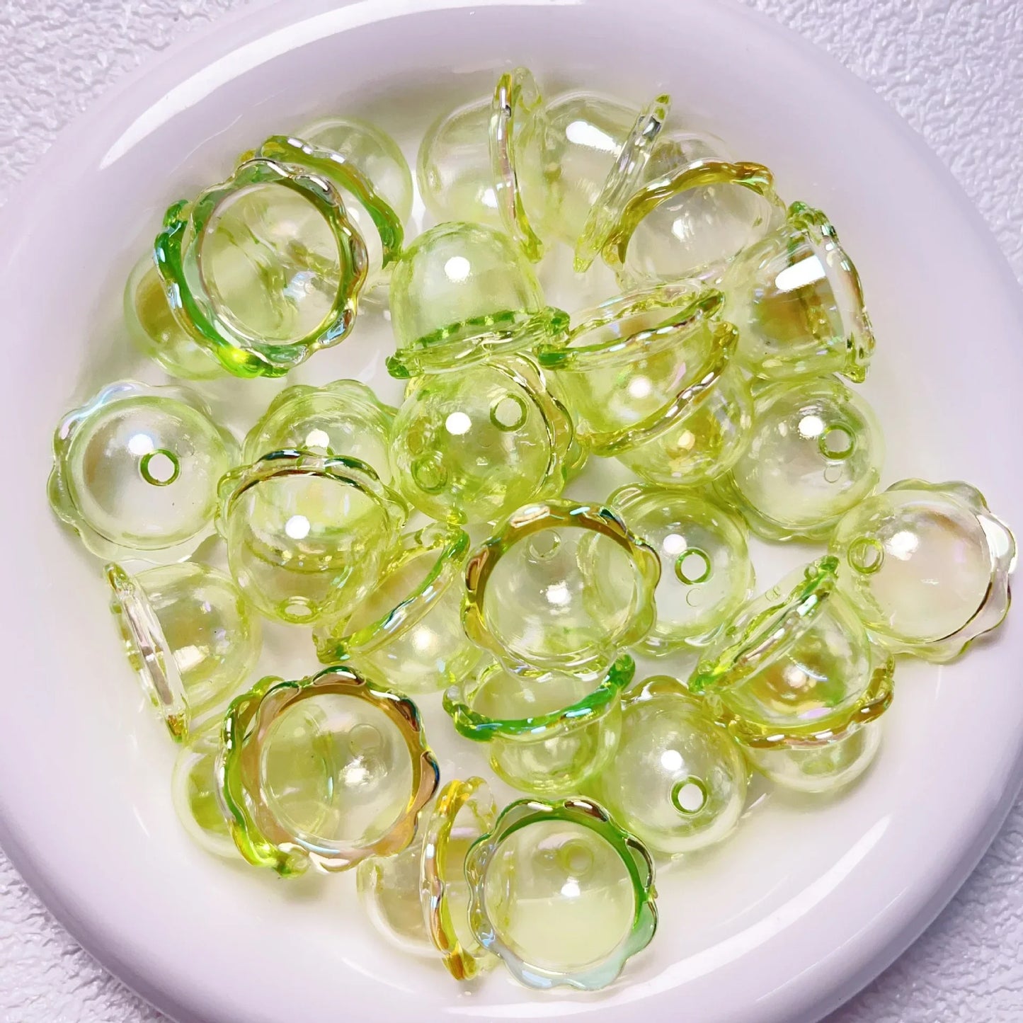 10Pcs/Lot Transparent UV Plated Acrylic Wind Bell Beads Charms