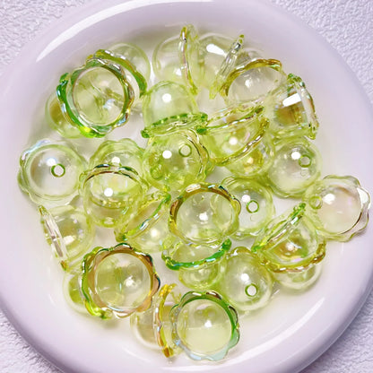 10Pcs/Lot Transparent UV Plated Acrylic Wind Bell Beads Charms