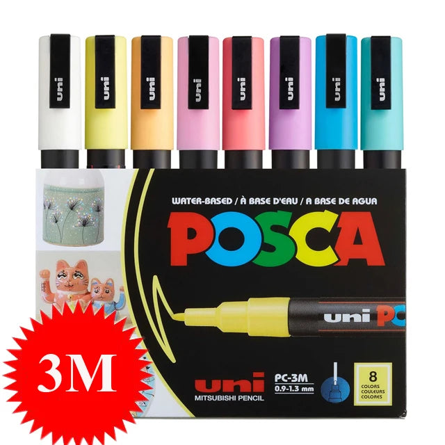 New Uni Posca Marker Pen Set PC-1M/3M/5M/8K/17K