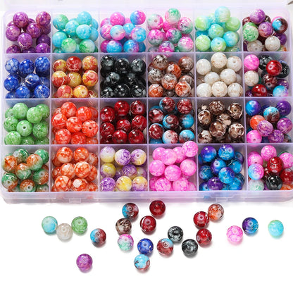 4/6/8/10mm Crystal Glass Crackle Round Bead