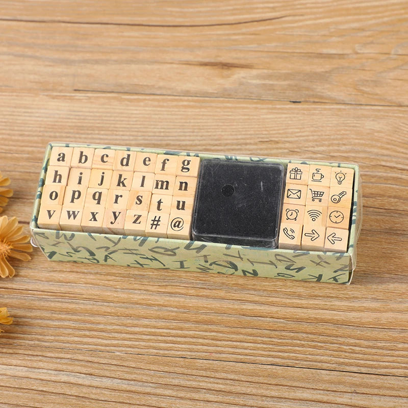 40pcs/set Creative Character Wooden Stamp Set