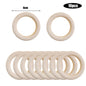 Unfinished Solid Wooden Rings Natural Wood Hoops
