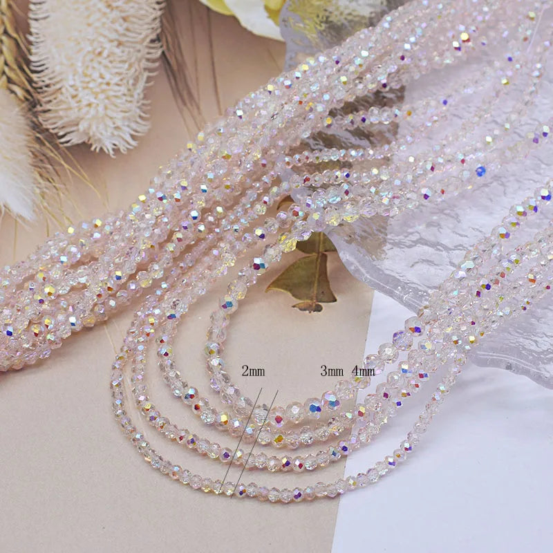 New 2 3 4mm Dyeing Rondelle Crystal Glass Beads