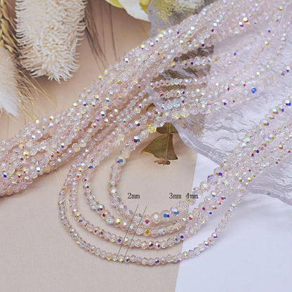 New 2 3 4mm Dyeing Rondelle Crystal Glass Beads