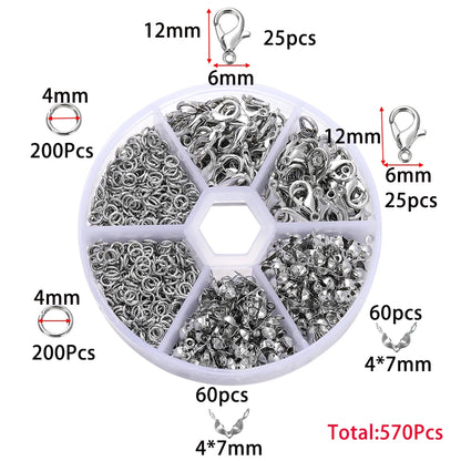 210-400pcs/Box Jewelry Making Kits Lobster Clasp