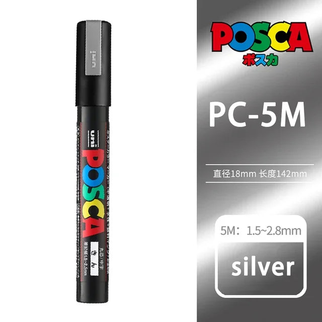 UNI POSCA Markers Set PC-1M/3M/5M Permanent Acrylic Paint Pen Quick Dry