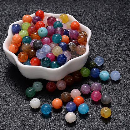 6-18mm Gradient Acrylic Beads Round Cat's Eye  Loose Spacer Beads