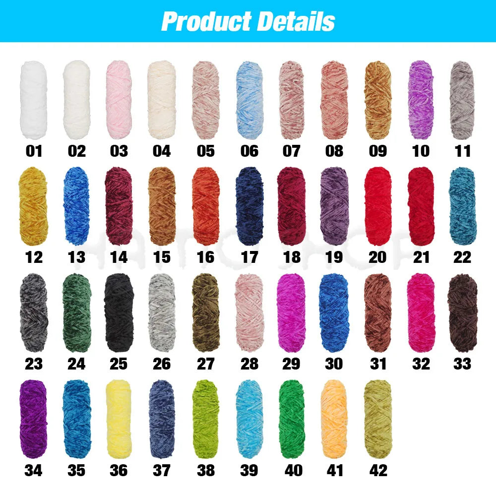 5 Rolls 100g Each Roll Premium Velvet Chenille Yarn