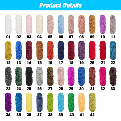 5 Rolls 100g Each Roll Premium Velvet Chenille Yarn