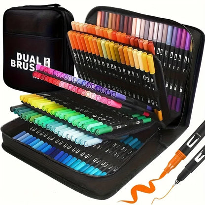 Vibrant Double-Ended Watercolor Markers – Art Set for Drawing & Crafts