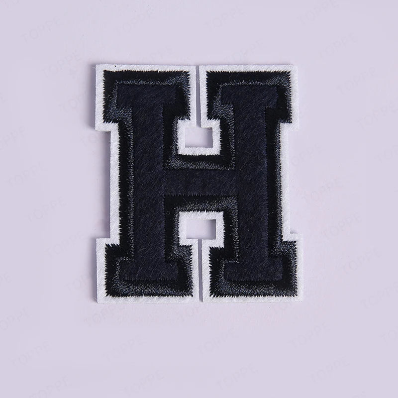 Navy Blue Letter Iron On Patch Applique