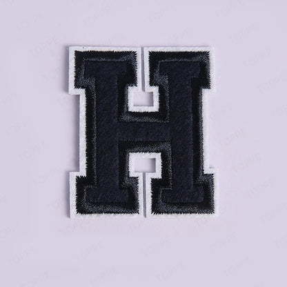 Navy Blue Letter Iron On Patch Applique
