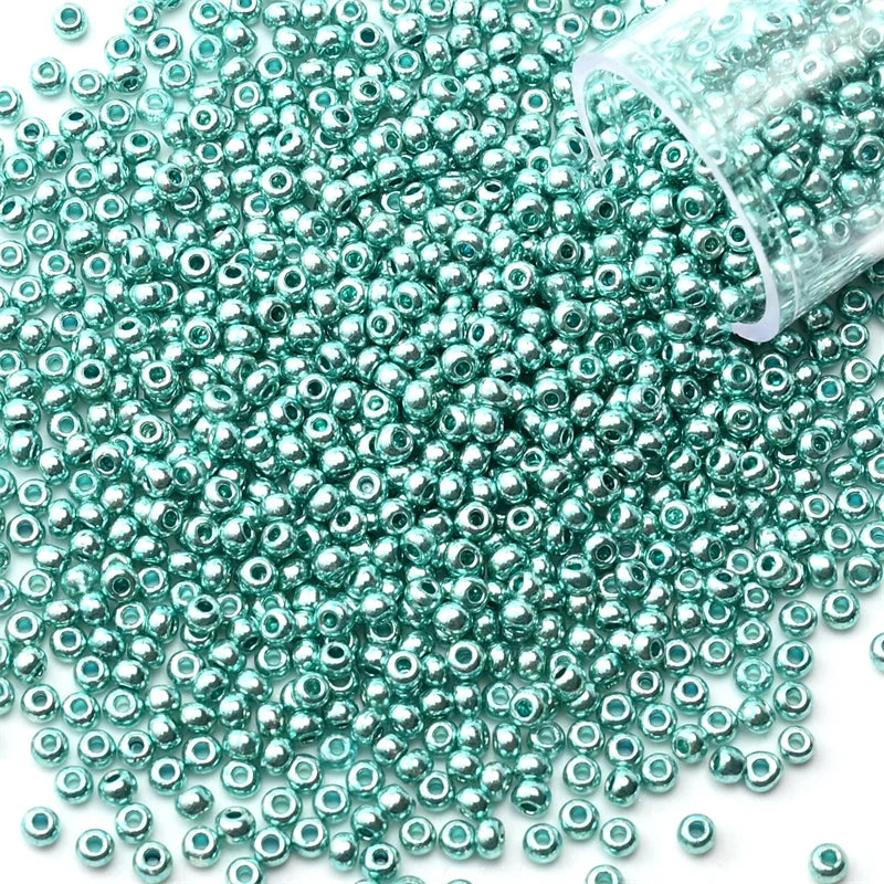 12Grams/Tube 2mm Metallic Seed Beads Japanese Round Glass Seedbeads 1200pcs