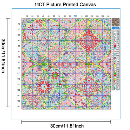 HUACAN Mandala Flower Threads Cross Stitch