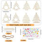 8pcs/set Unfinished Wooden Christmas Tree Cutouts