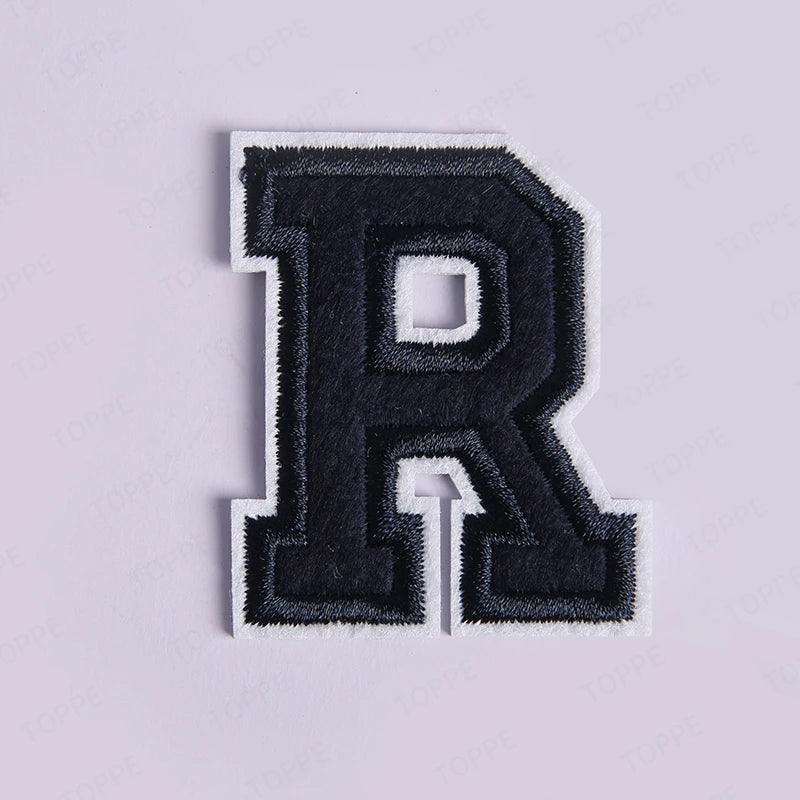 Navy Blue Letter Iron On Patch Applique