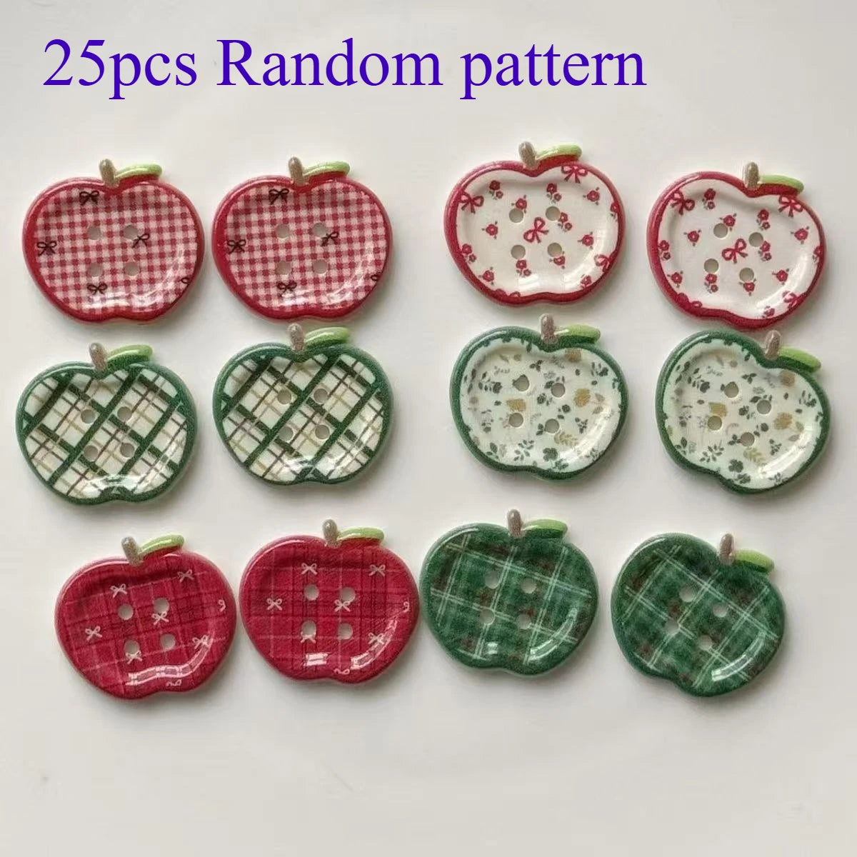 25Pcs Mixed Color Handmade Resin Round 2/4-hole Button