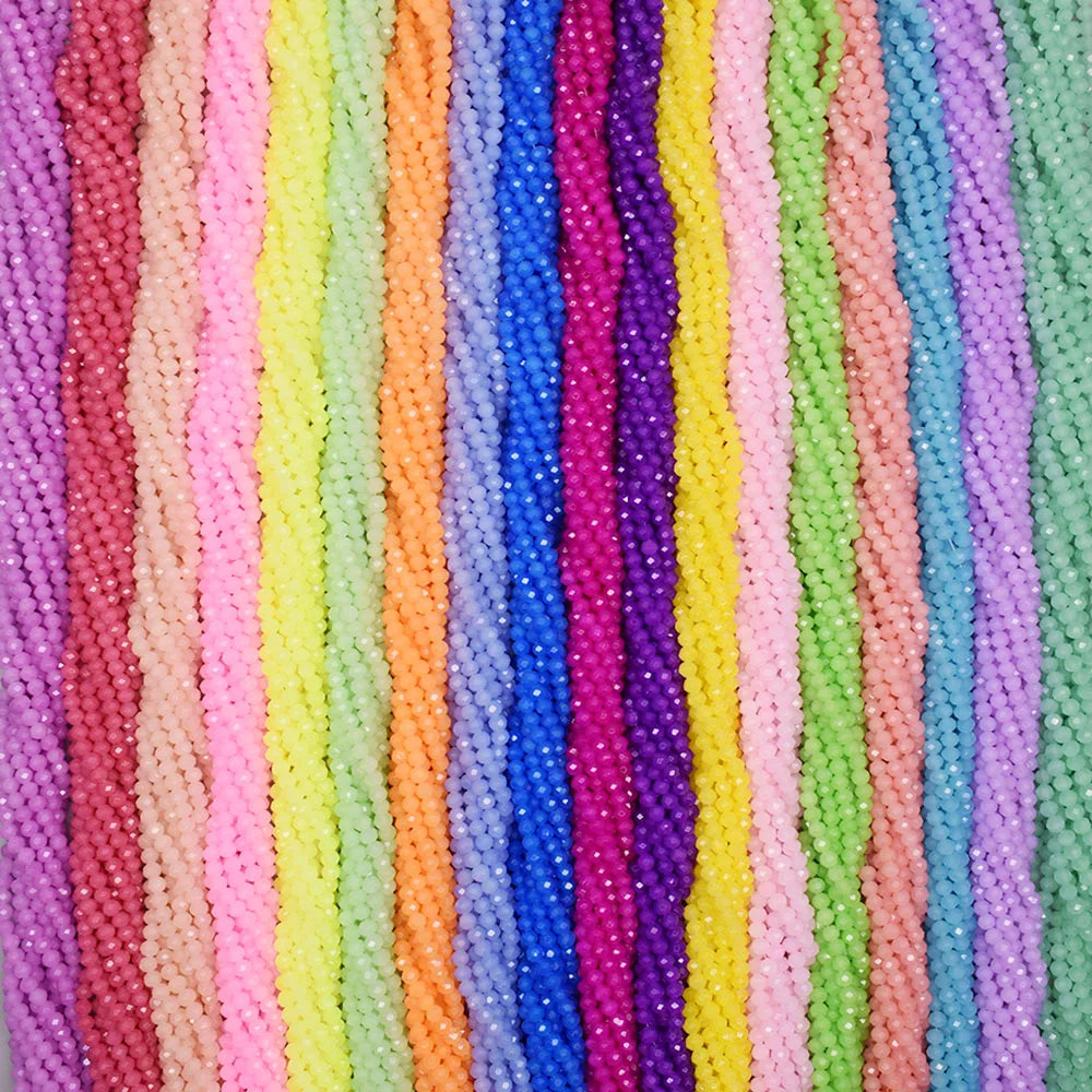 New 2 3 4mm Dyeing Rondelle Crystal Glass Beads