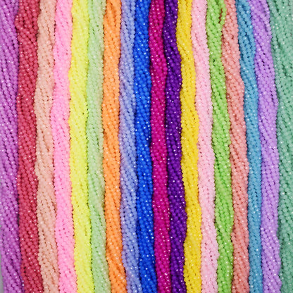 New 2 3 4mm Dyeing Rondelle Crystal Glass Beads
