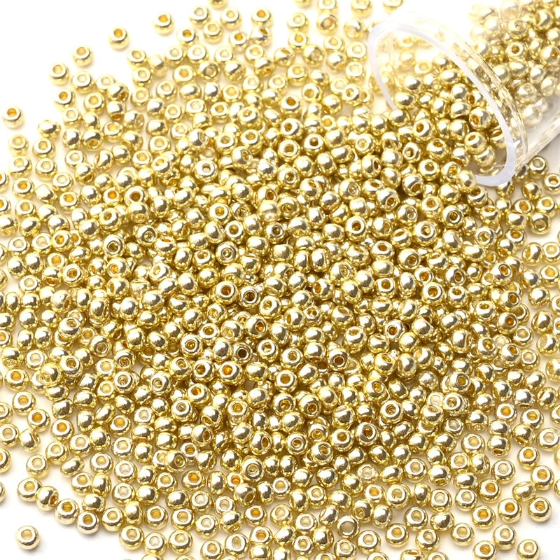 12Grams/Tube 2mm Metallic Seed Beads Japanese Round Glass Seedbeads 1200pcs