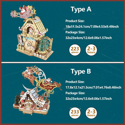 Christmas 3D Wooden Puzzle  Track Model Building Kit