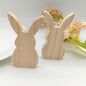 2pcs bunnies ornaments Natural wood