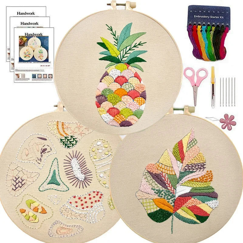 3pcs/set Embroidery Practice Kit for New Beginner
