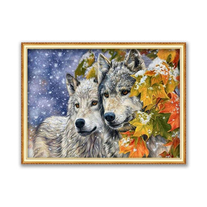 Meian Moon And Wolf DIY Embroidery 11CT Cross Stitch Kits