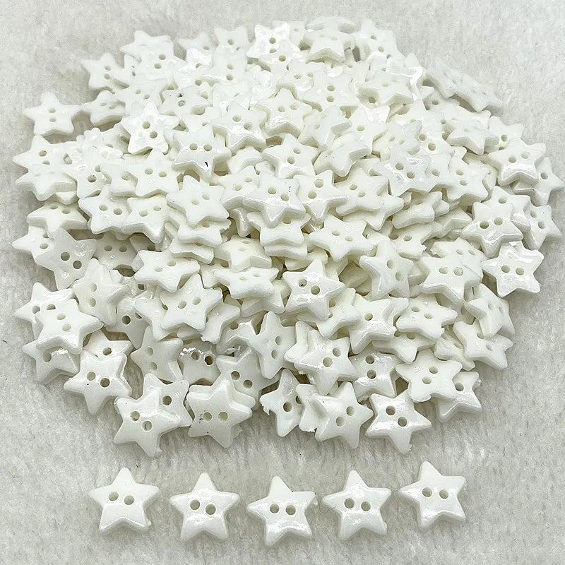 New 12mm-15mm-20mm Colours Five- Pointed Star with Two Eye Buttons