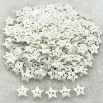 New 12mm-15mm-20mm Colours Five- Pointed Star with Two Eye Buttons
