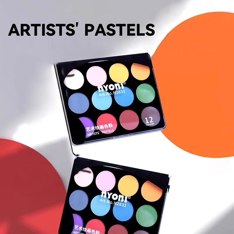 12 Colors Soft Artist Pastel Powdr Dry Wet Sketch  Graphite Charcoal Color Powder